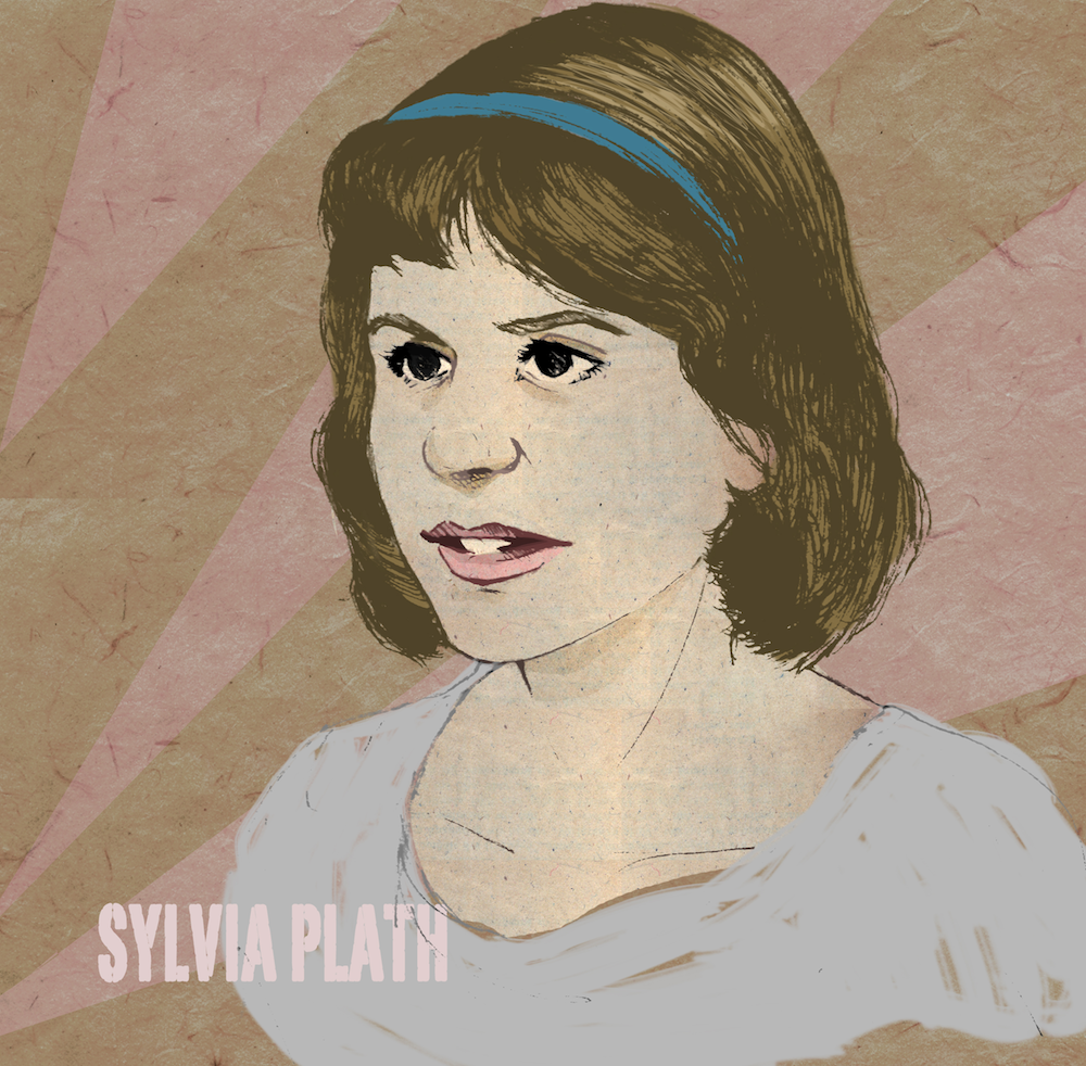 sylvia plath illustration by mishka colombo