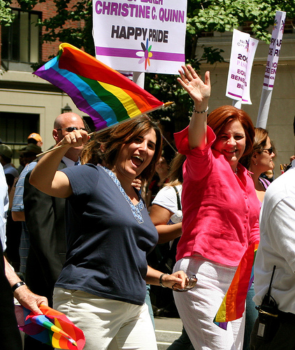 CHRISTINE QUINN AT THE NYC PRIDE PARADE {VIA BOSS TWEED}