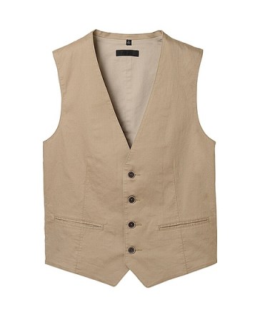 COTTON LINEN VEST available at uniqlo