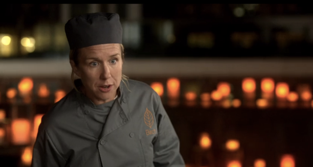 Chef Sally was in four scenes of the two hour movie, racking up 6 minutes and 21 seconds of screen time.