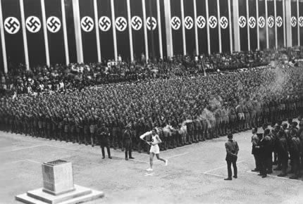 THE 1936 BERLIN OLYMPICS WERE A HUGE PROPAGANDA PLATFORM FOR THE THIRD REICH (VIA CURRYBET)