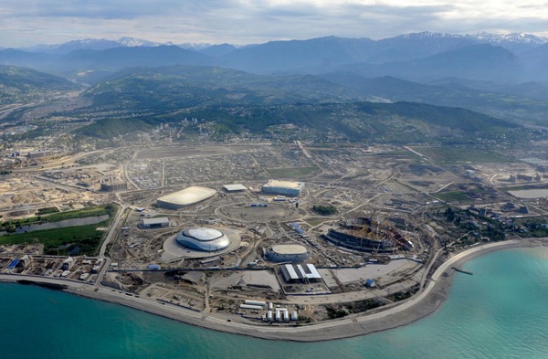 SOCHI'S OLYMPIC PARK, UNDER CONSTRUCTION (VIA THE ATLANTIC)