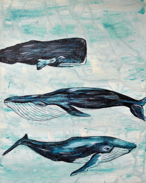 Sea Mammals by Jess Westlake 8" x 10" acrylic on canvas (2013)