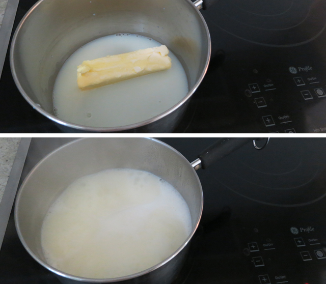 If you so much as look away from the stove while this step is happening you will automatically hear my mother's voice in your ear warning you about scalding buttery milk on the kitchen floor. Actually maybe that just happens to me...but still, I wouldn't risk it.