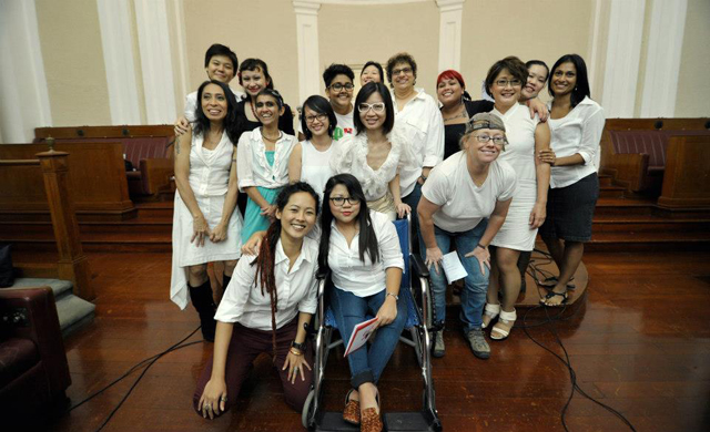 The cast of a production of The Vagina Monologues, organised by EtiquetteSG and Sayoni via Gwen Kwan / EtiquetteSG