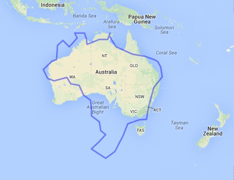 Things I learned on MapFrappe: Brazil is slightly bigger than Australia.