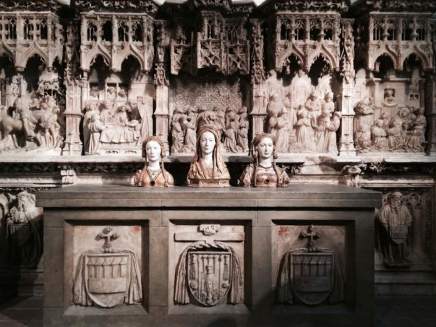 Three reliquary busts judging me at the Cloisters