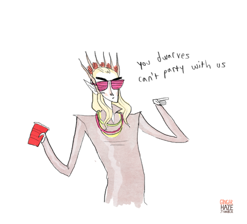 Party Dad Thranduil via gingerhaze.tumblr.com