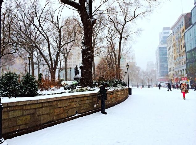 A snowy Union Square