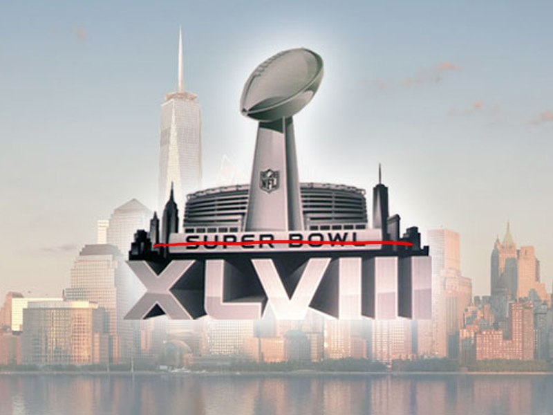 Crossed out Super Bowl logo.