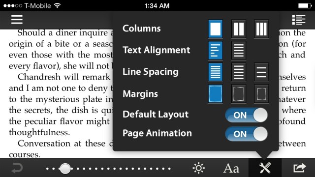 That's a lot of formatting options! Am I looking at a reading app or a word processor?