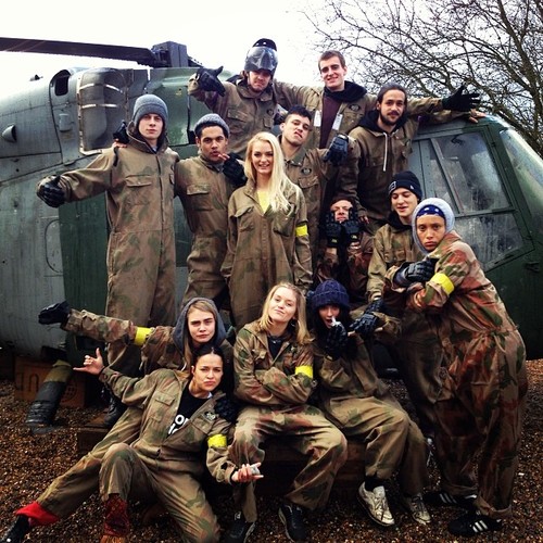 Cara and Michelle get in touch with nature at a paintballing excursion three weeks ago