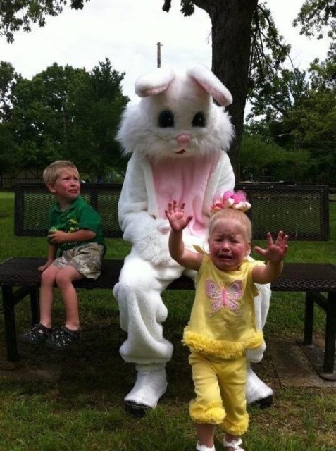 via Huffington Post. Rabbits are like the new clowns. They're after yer soul.