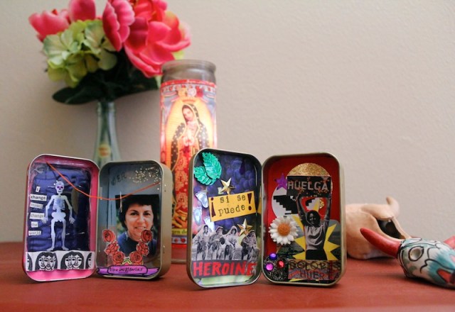 Yvonne's awesome mini-shrines from last week's Make a Thing!