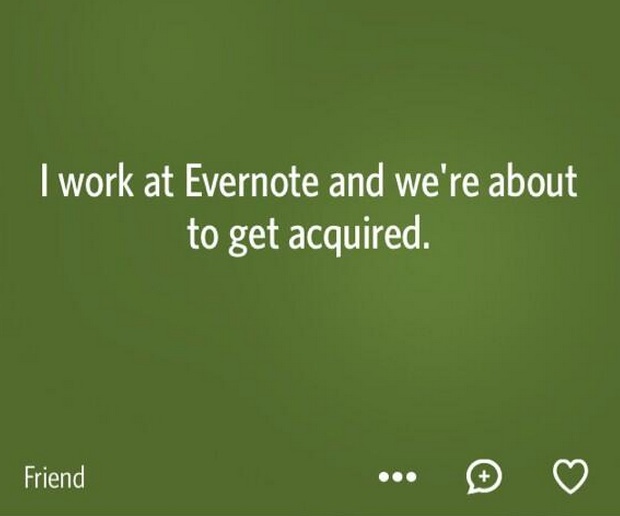 This rumor turned out to be false, but the Evernote CEO actually had to come out clarify things.