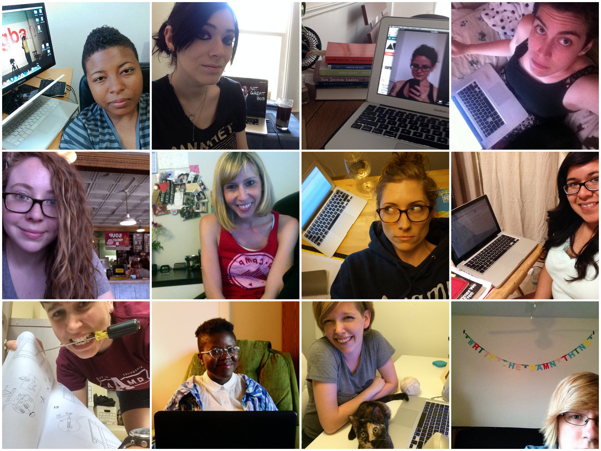 All the Autostraddle editors: Brittani (Los Angeles, CA), Stef (Los Angeles, CA), Carolyn (Montreal, QC Canada), Carmen (Washington DC), Rachel (Minneapolis, MN), Riese (Berkeley, CA), Laneia (Phoenix, AZ), Yvonne (Dallas, TX), Ali (New York, NY), Lydia (Vancouver, BC Canada), Hansen (Fort Collins, CO), Grace (Columbus, OH)
