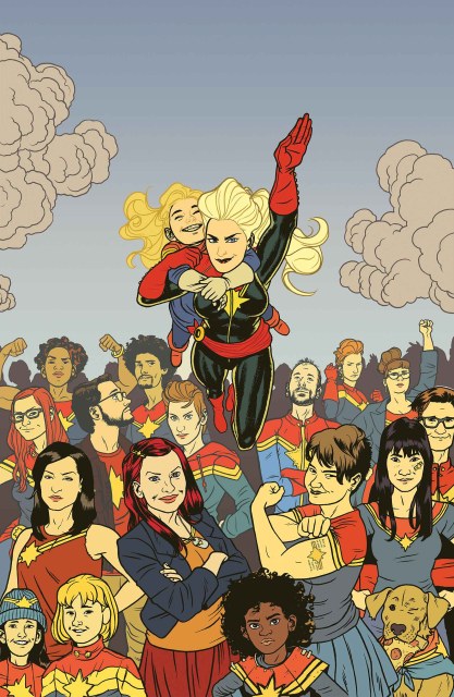 The Carol Corps on the cover of Captain Marvel #17 art by Filipe Daniel moreno De andrade
