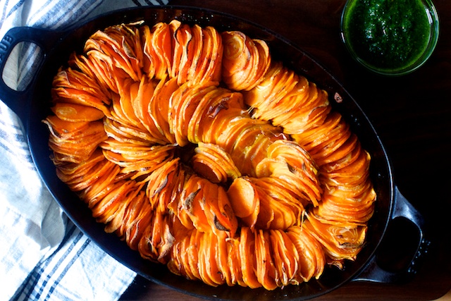 Crispy sweet potato roast