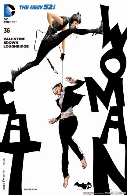 Eiko and Selina on the cover of Catwoman #36 with art by Jae Lee.