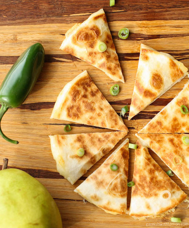 Monterey Jack Quesadilla with Pear Salsa