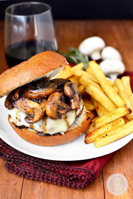 Swiss-Pan-Burgers-with-Rosemary-Mushroom-Sauce