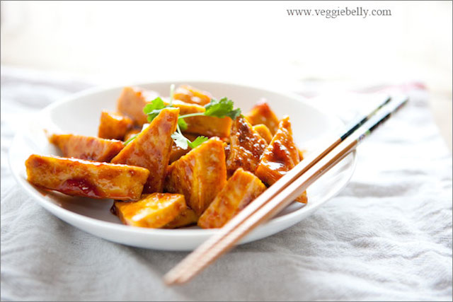 Hot and Sweet Marmalade Glazed Tofu