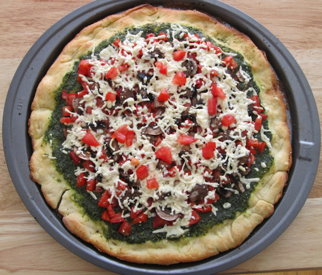 Vegan Basil Pesto Pizza