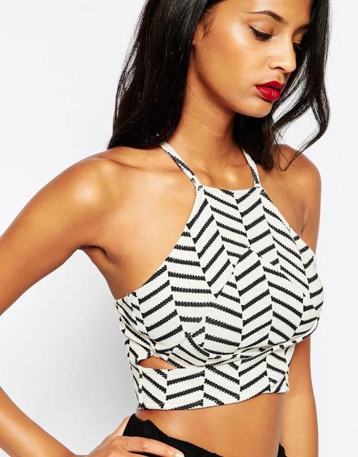 ASOS jaquard crop top http://us.asos.com/ASOS-Crop-Top-With-Halter-In-Graphic-Jaquard-Stripe/16uij1/?iid=5322252&clr=Blackwhite&SearchQuery=crop+top&pgesize=36&pge=0&totalstyles=1600&gridsize=3&gridrow=1&gridcolumn=1&mporgp=L2Fzb3MvYXNvcy1jcm9wLXRvcC13aXRoLWhhbHRlci1pbi1ncmFwaGljLWphcXVhcmQtc3RyaXBlL3Byb2Qv