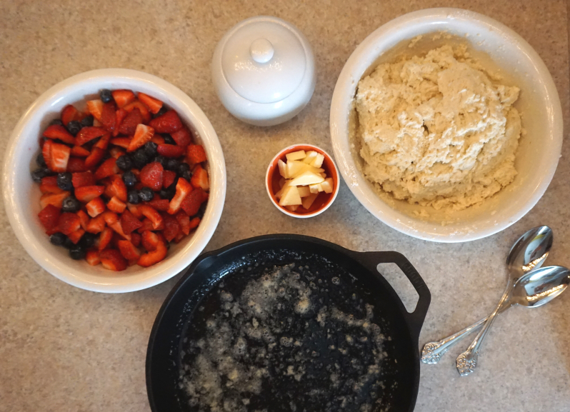 That's browned butter in the skillet. I realize it might look weird in this picture, but it's just browned butter, AKA the Lord's work.