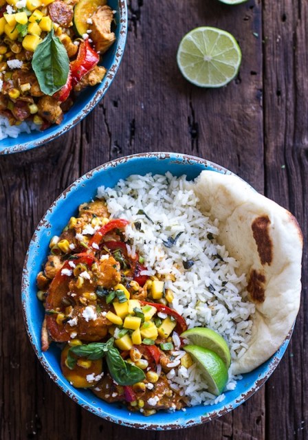 simple-summertime-basil-chicken-curry-coconut-ginger-lime-rice