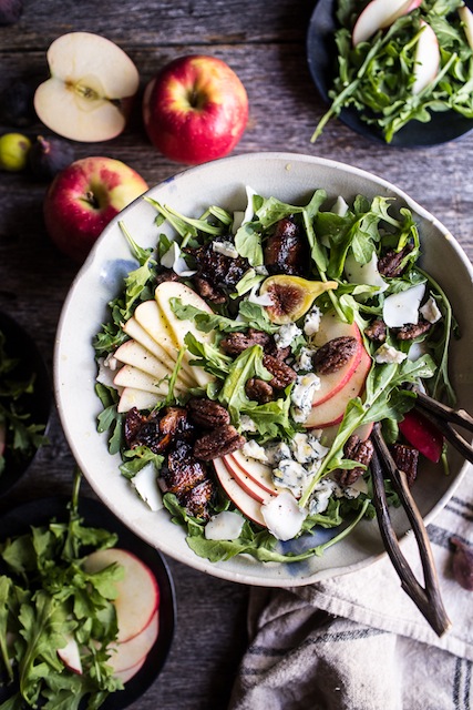 bacon-wrapped-fig-and-honeycrisp-apple-salad-with-salted-caramel-pecans