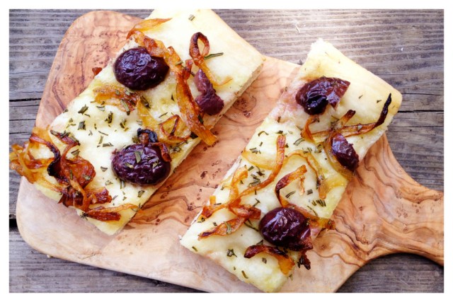 Caramelized Onion, Rosemary & Olive Focaccia