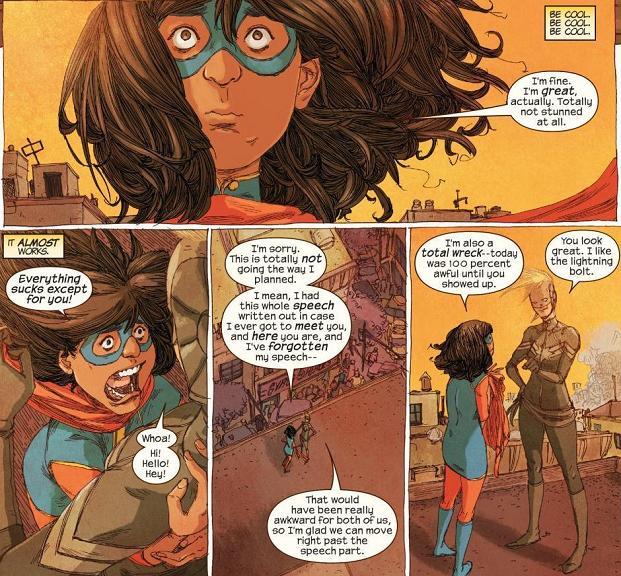 From Ms. Marvel #17 by G. Willow Wilson and Adrian Alphona.