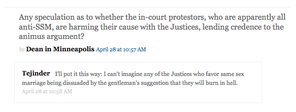 A Q&A on the SCOTUSblog liveblog during the oral arguments.