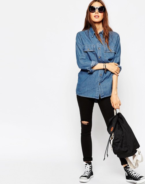 %ASOS Boyfriend Denim Shirt