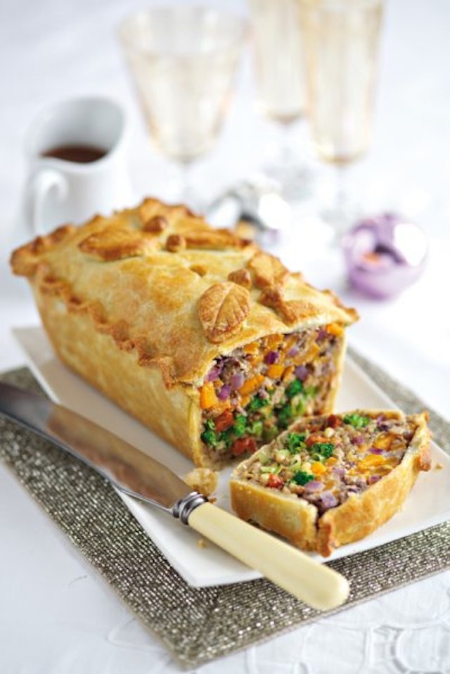 Leek, squash and broccoli pie