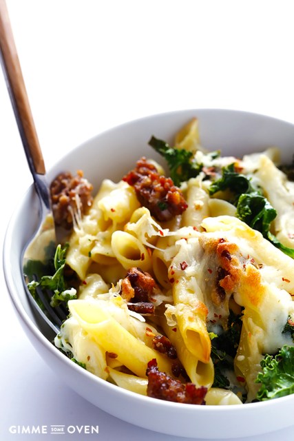 5-ingredient-italian-sausage-kale-baked-ziti-recipe