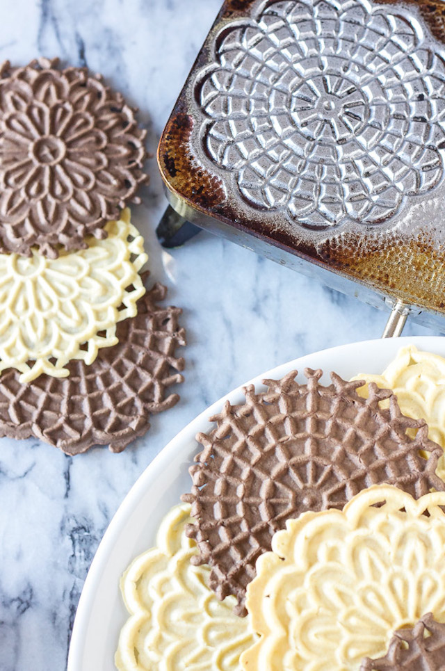 Vanilla and Chocolate Pizzelles