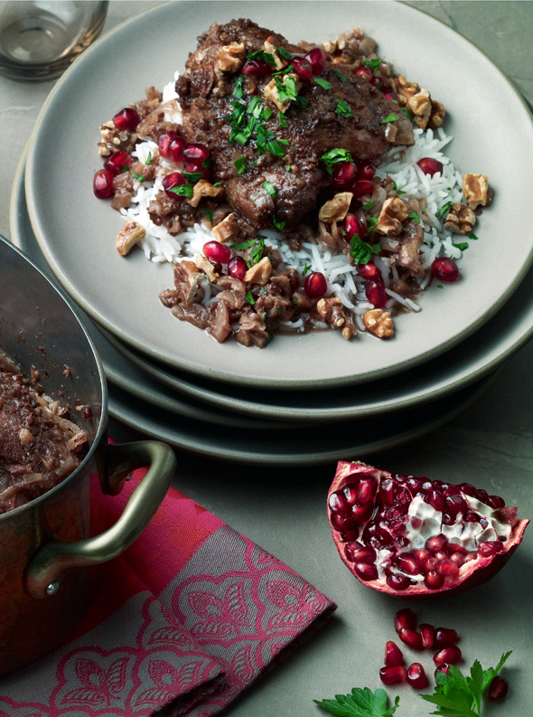 Khoresh-e-Fesenjan (Chicken, Walnut and Pomegranate Stew)