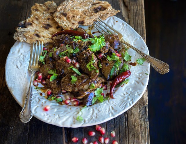 Chicken Liver with Pomegranate Molasses