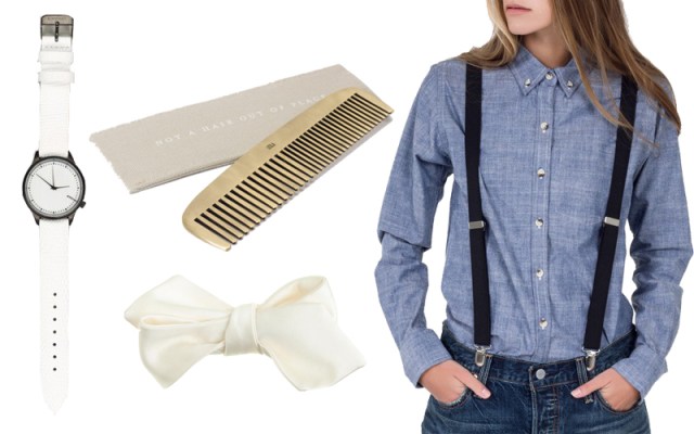Reptile Menagerie Watch , Brass Comb, Italian Silk Satin Bow Tie, Civic Trust Black Suspenders