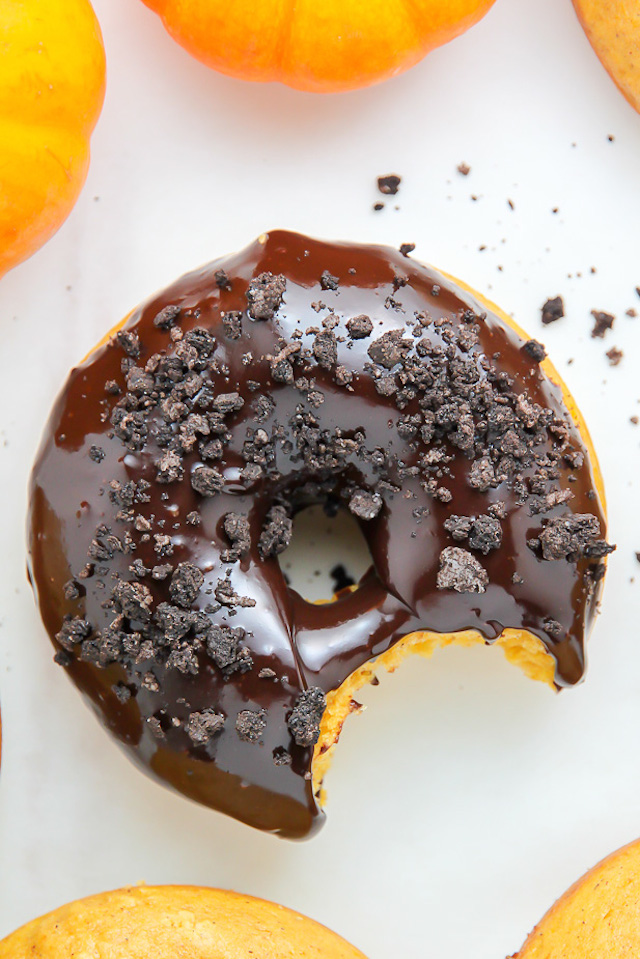 Brown Butter Pumpkin Doughnuts with Espresso Chocolate Glaze