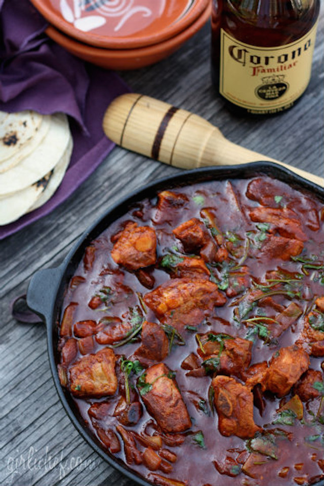 Cactus Paddles w Pork Ribs _ Red Chile