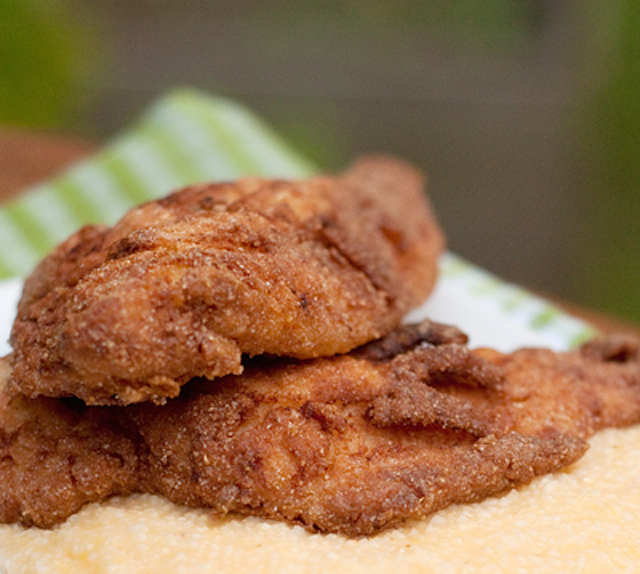 Fried Catfish with Cheese Grits