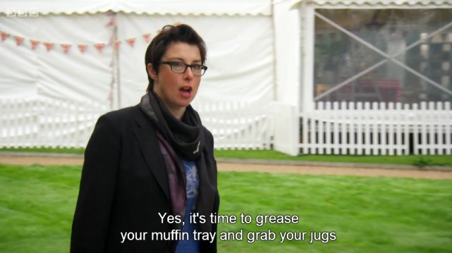 Bake Off host Sue Perkins takes everything VERY SERIOUSLY. via Cosmo