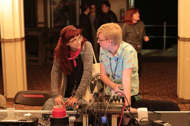 Chelsey prepares for the show (photo by Taylor Hatmaker)