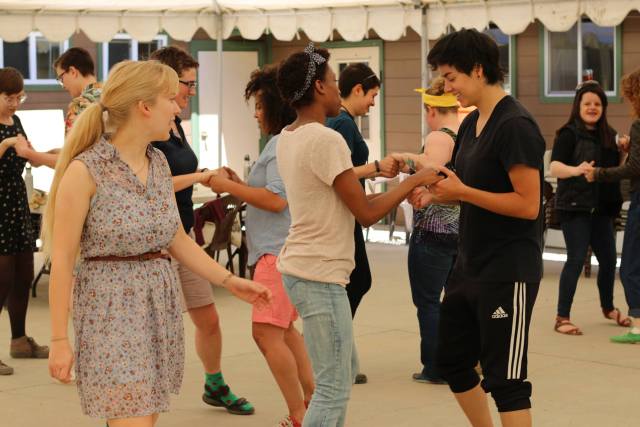 Swing Dancing in the Beer Gartent (photo by Taylor)