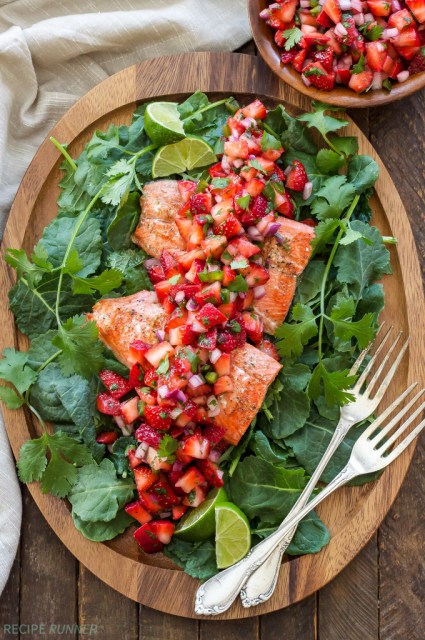 Grilled Salmon with Strawberry Jalapeño Salsa