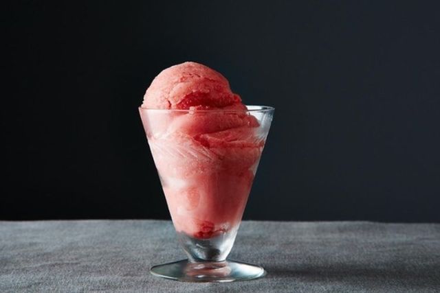 Rhubarb-Strawberry-Ginger Sorbet