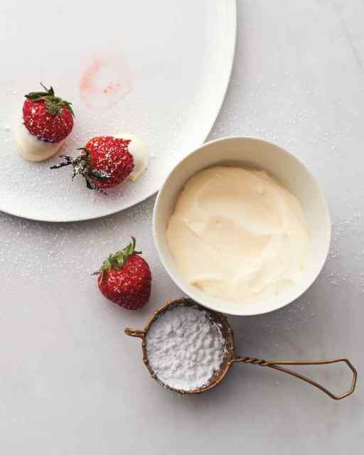 Strawberries with Creme Fraiche and Sugar